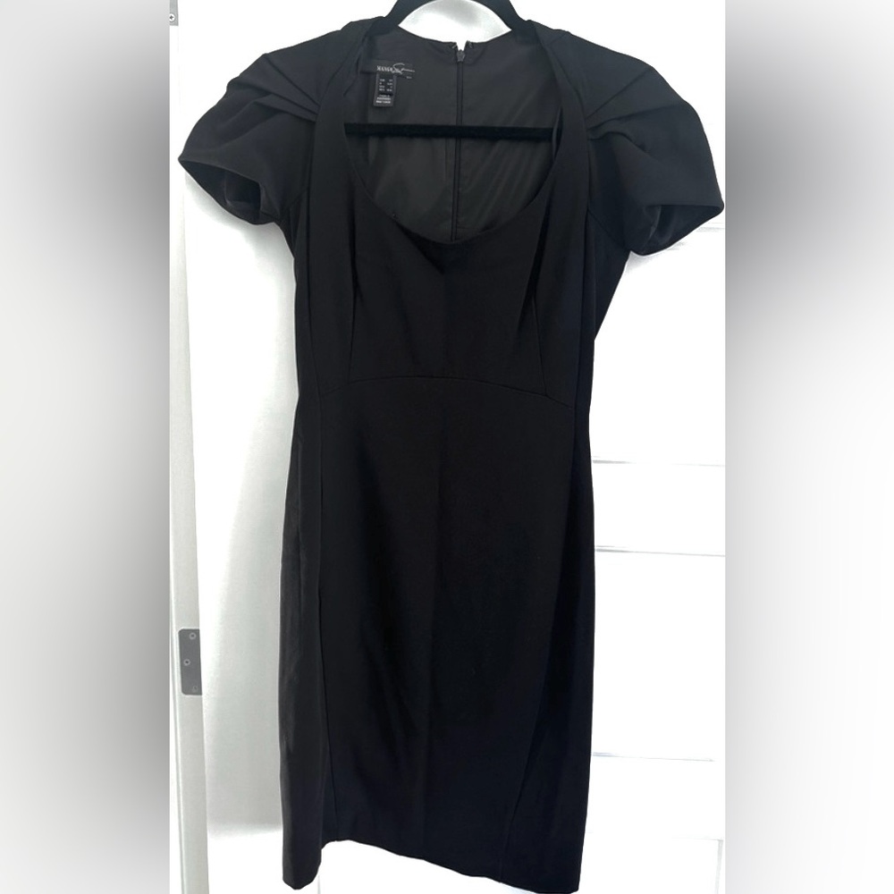 MANGO -Elegant Black Dress With Interesting Detailing on the Sleeves